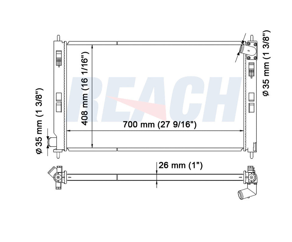 2012 MITSUBISHI LANCER 2.0 L RADIATOR REA41-2978A