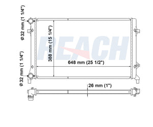 2005 VOLKSWAGEN JETTA 2.5 L RADIATOR REA41-2995A