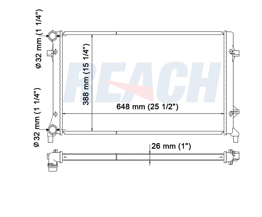 2008 AUDI A3 2.0 L RADIATOR REA41-2995A
