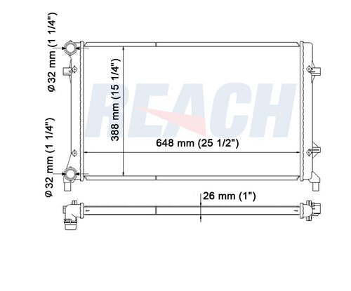 2008 AUDI TT QUATTRO 3.2 L RADIATOR REA41-2995A
