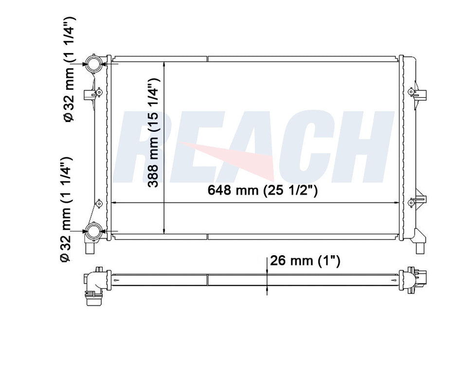 2008 AUDI TT QUATTRO 3.2 L RADIATOR REA41-2995A