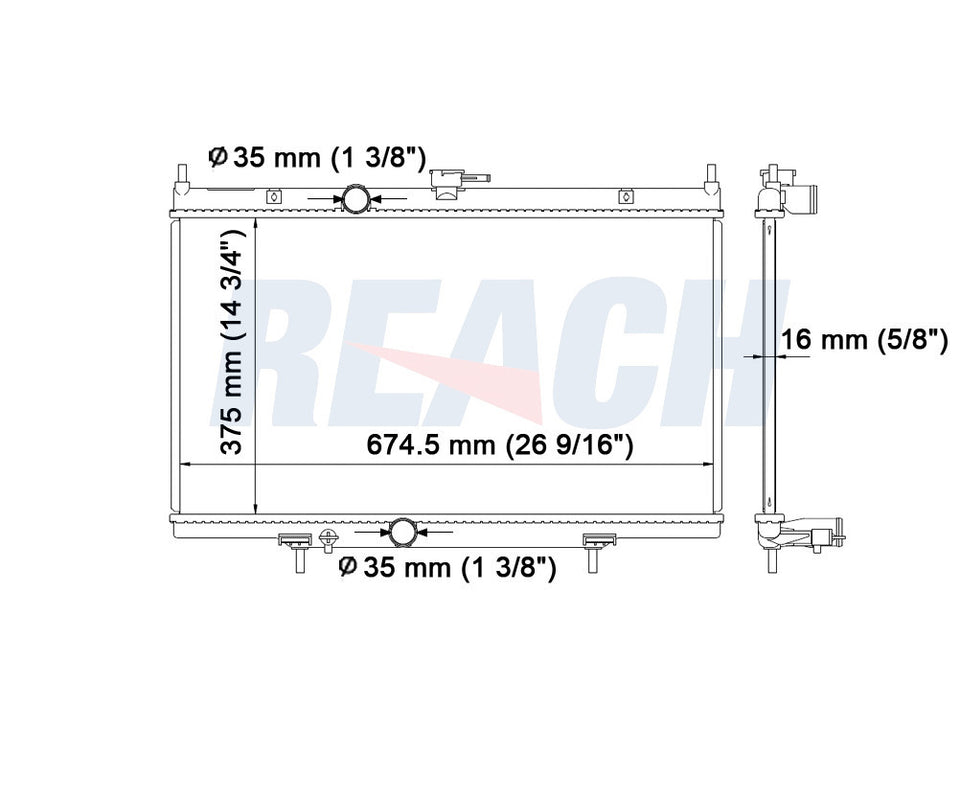 2007 NISSAN SENTRA 2.0 L RADIATOR REA41-2998A