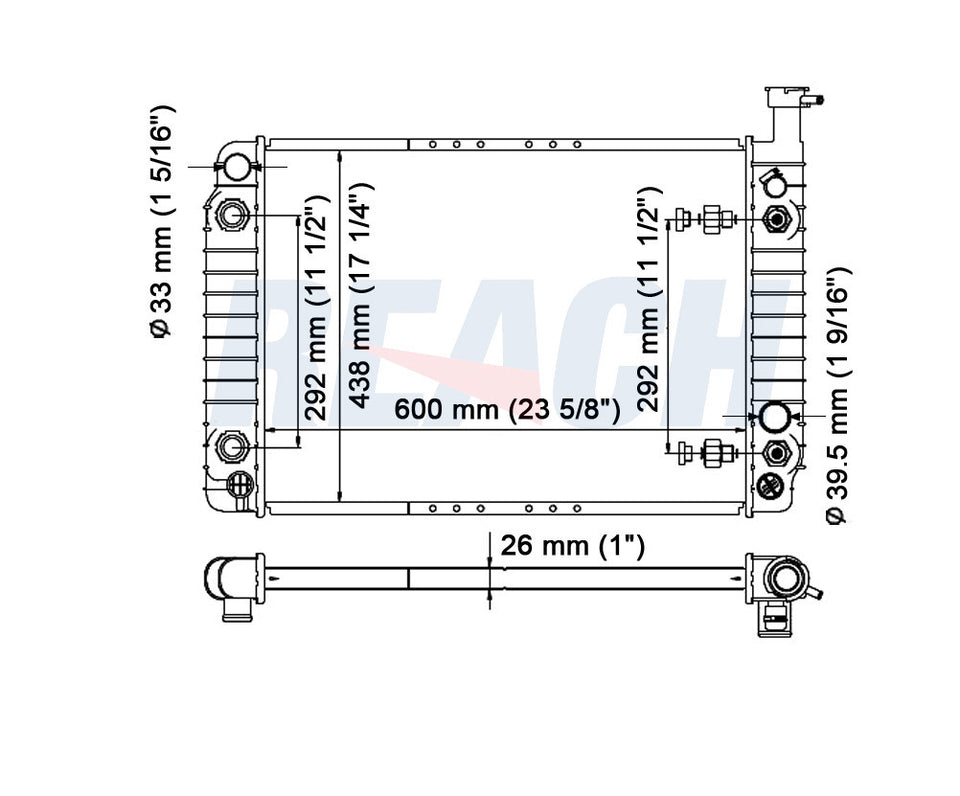 1987 CHEVROLET ASTRO 4.3 L RADIATOR REA41-312A