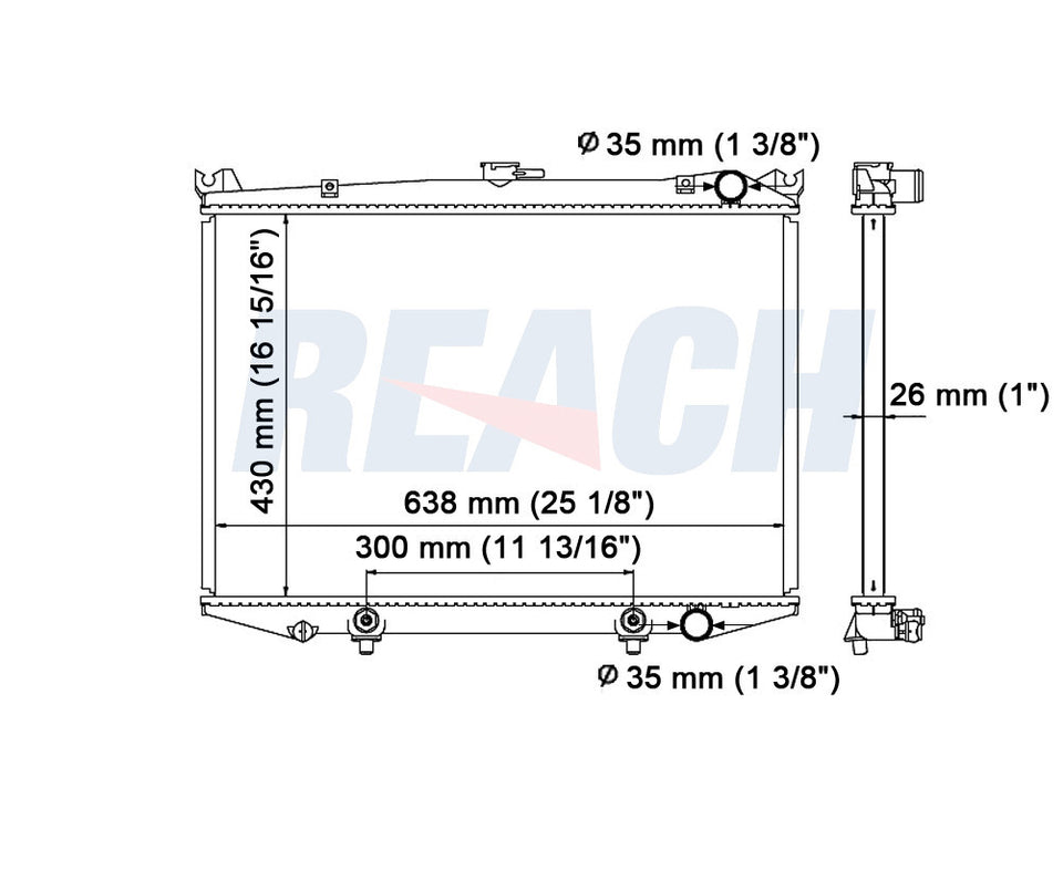 1997 NISSAN PICKUP 2.4 L RADIATOR REA41-314A