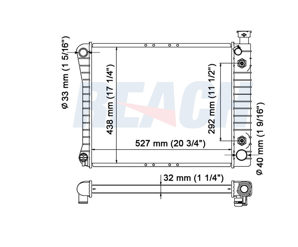 1989 CHEVROLET K2500 5.0 L RADIATOR REA41-434A