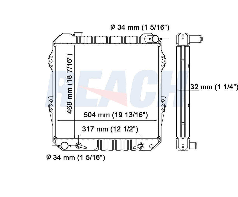 1991 TOYOTA 4RUNNER 3.0 L RADIATOR REA41-50A