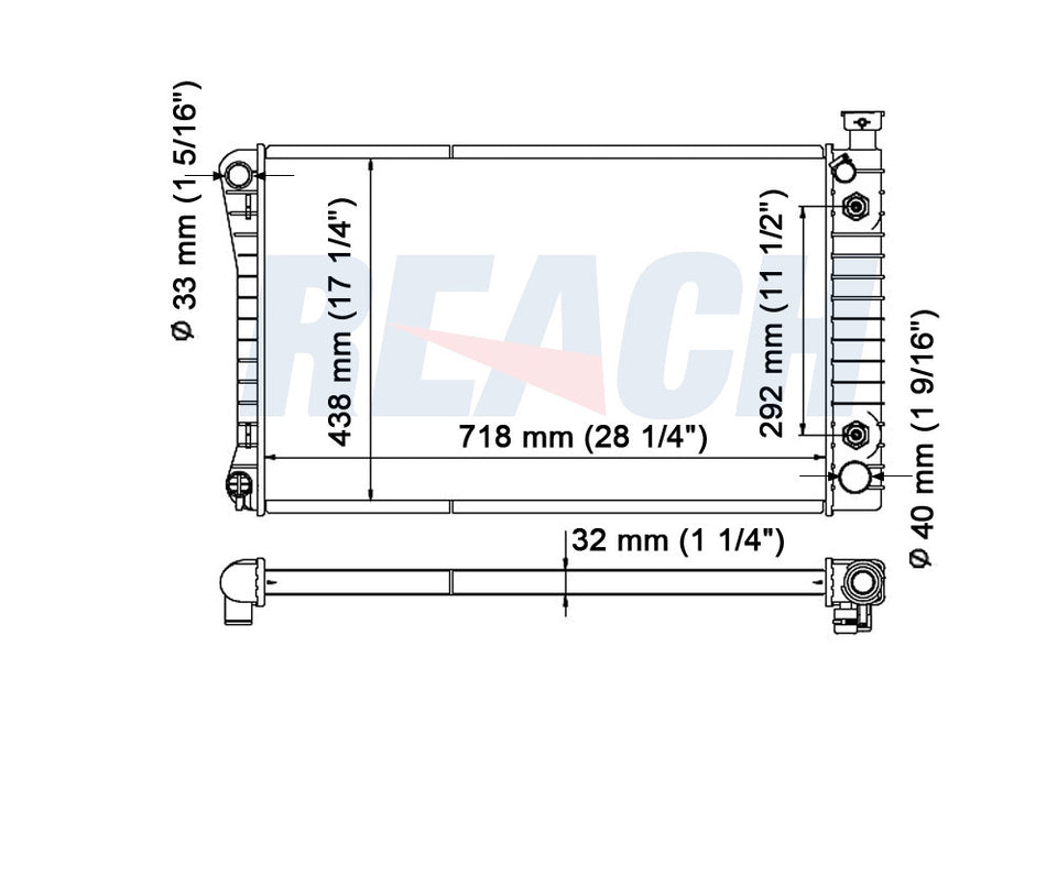 1993 CHEVROLET C1500 SUBURBAN 5.7 L RADIATOR REA41-618A