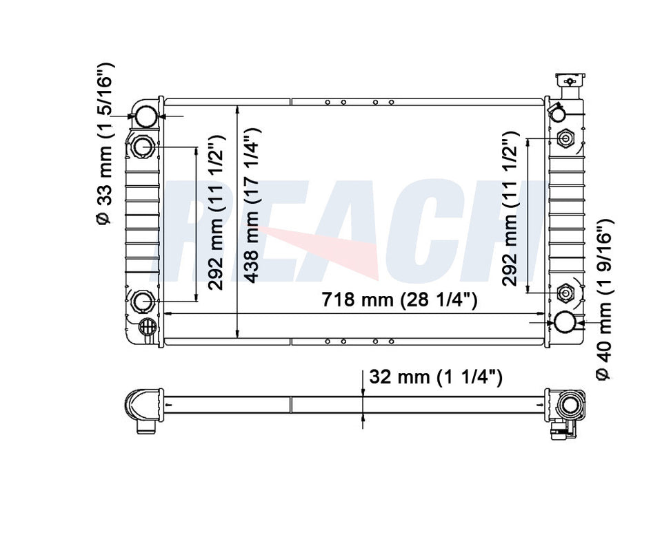 1993 GMC K2500 SUBURBAN 5.7 L RADIATOR REA41-622A