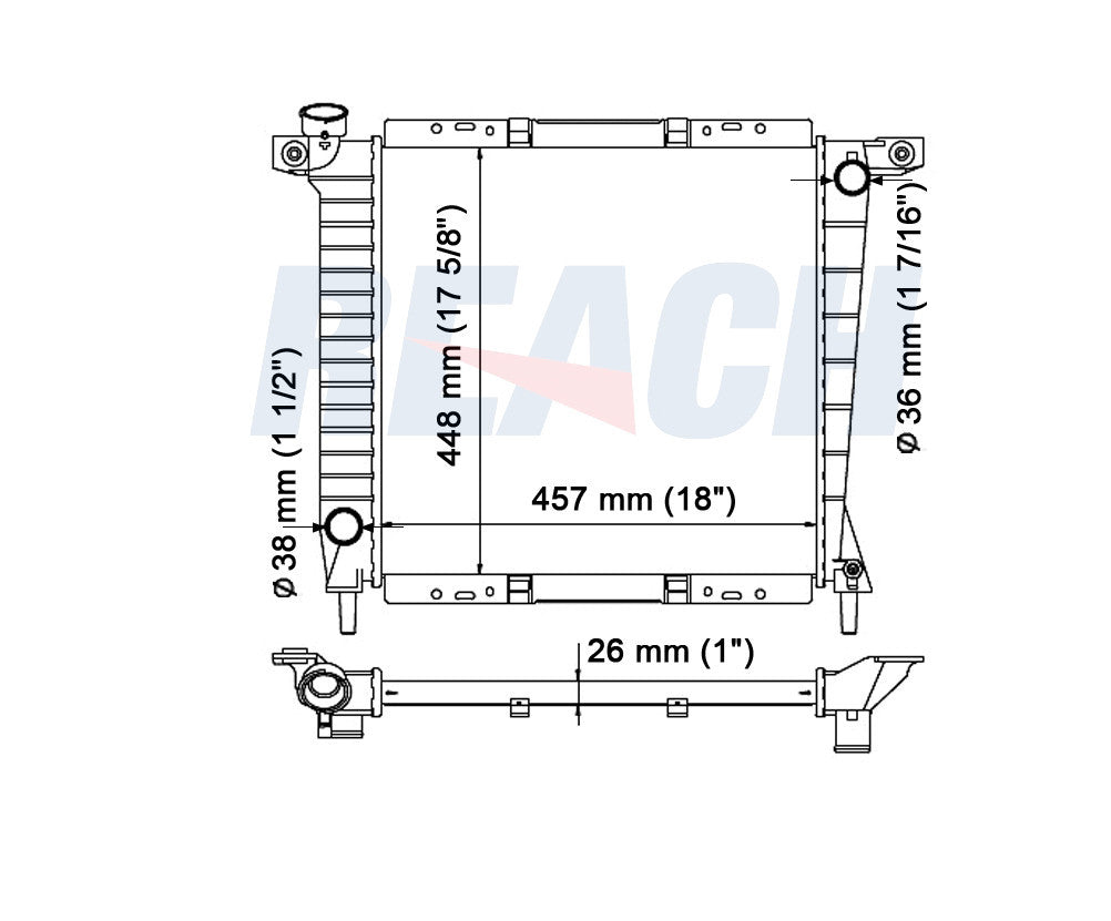 1994 MAZDA B4000 4.0 L RADIATOR REA41-897A
