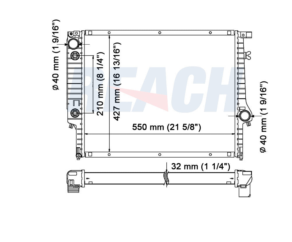 1990 BMW 325IX 2.5 L RADIATOR REA41-975A