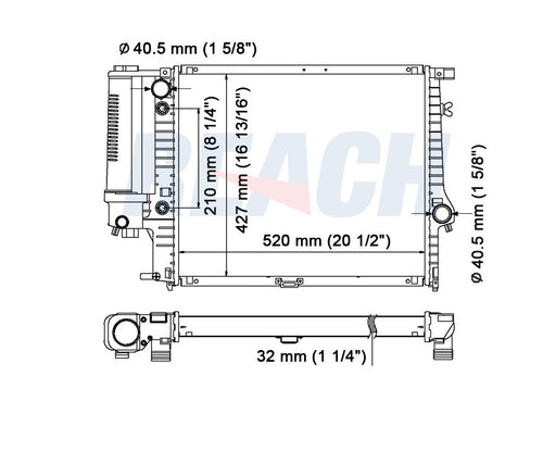 1992 BMW 525I 2.5 L RADIATOR REA41-979A