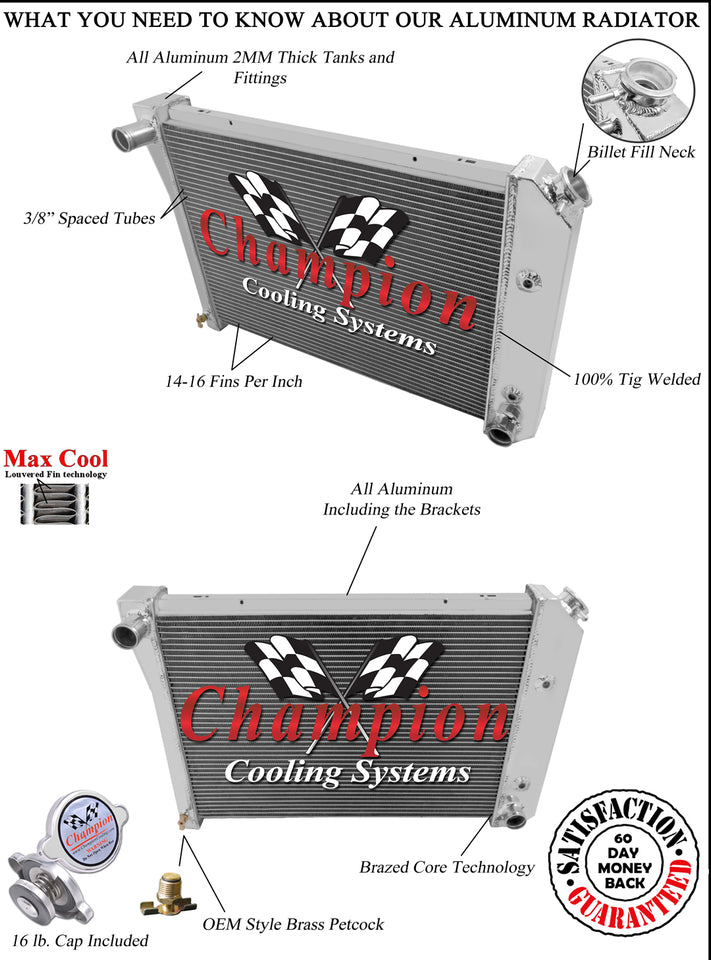 1974 BUICK APOLLO 5.7 L RADIATOR CHAMC412