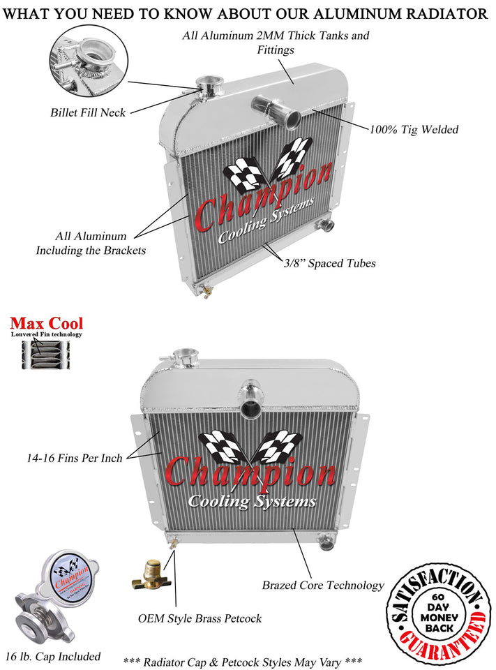 1951 PLYMOUTH CAMBRIDGE 3.6 L RADIATOR CC4152