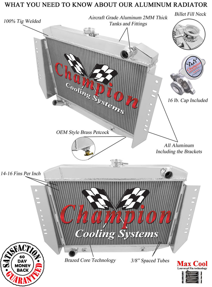 1972 JEEP WAGONEER 5.9 L RADIATOR CC441