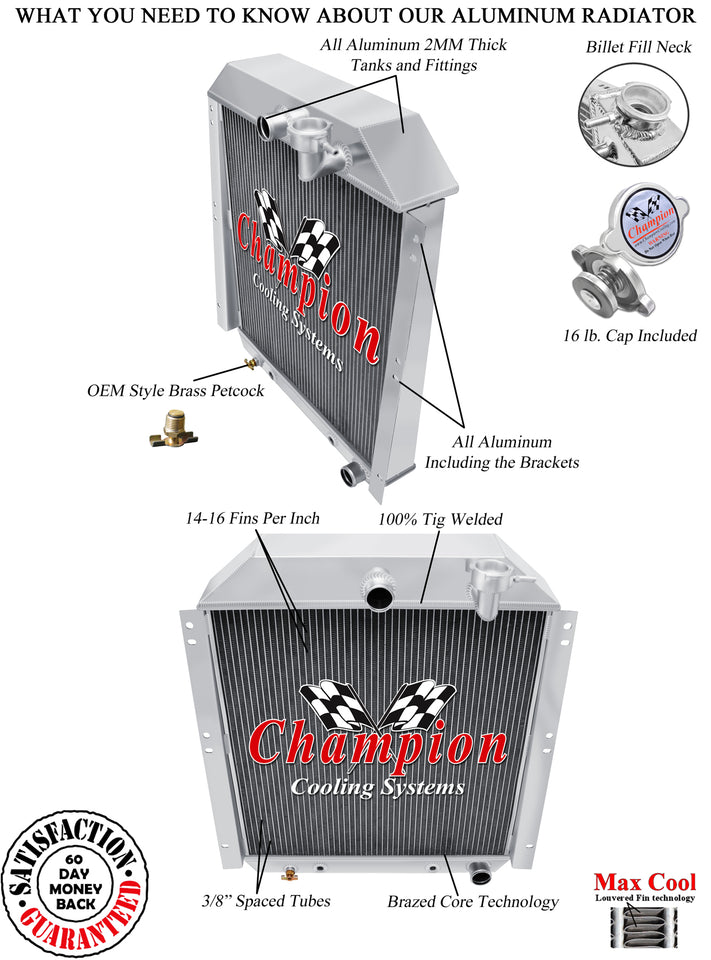 1952 GMC TRUCK 3.7 L RADIATOR CHACC4754