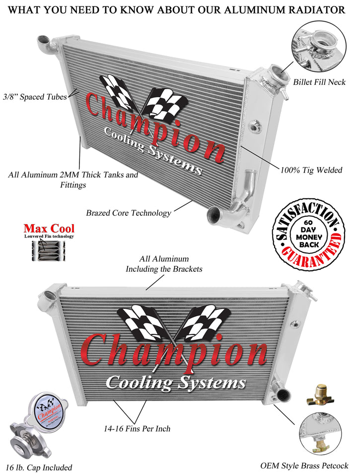 1973 CHEVROLET CORVETTE 5.7 L RADIATOR CHACC478B