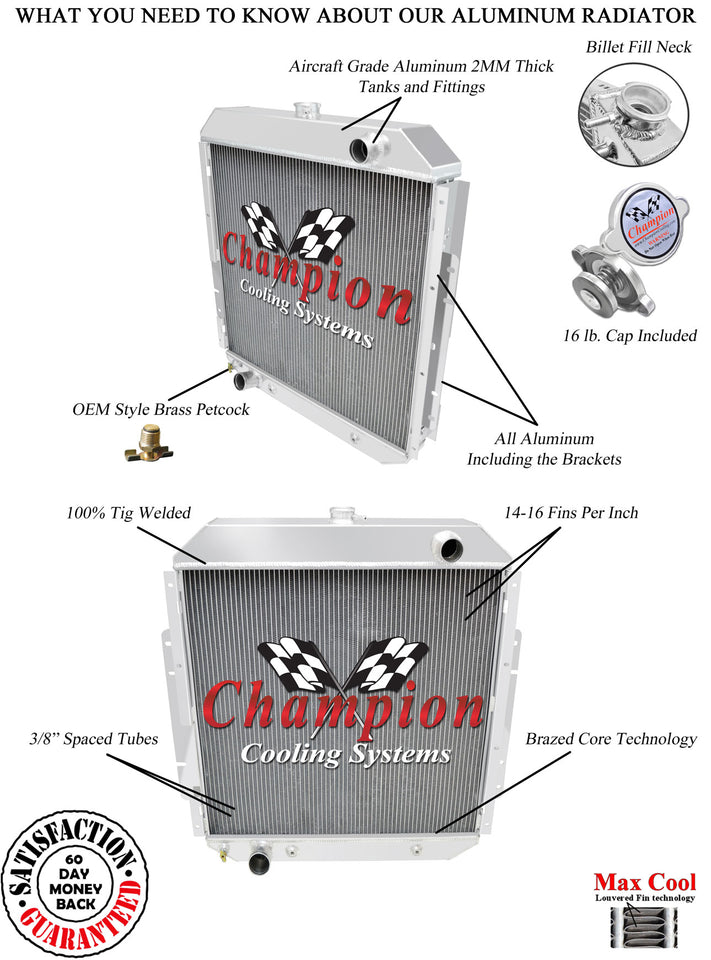 1974 FORD F-350 6.4 L RADIATOR CHACC480