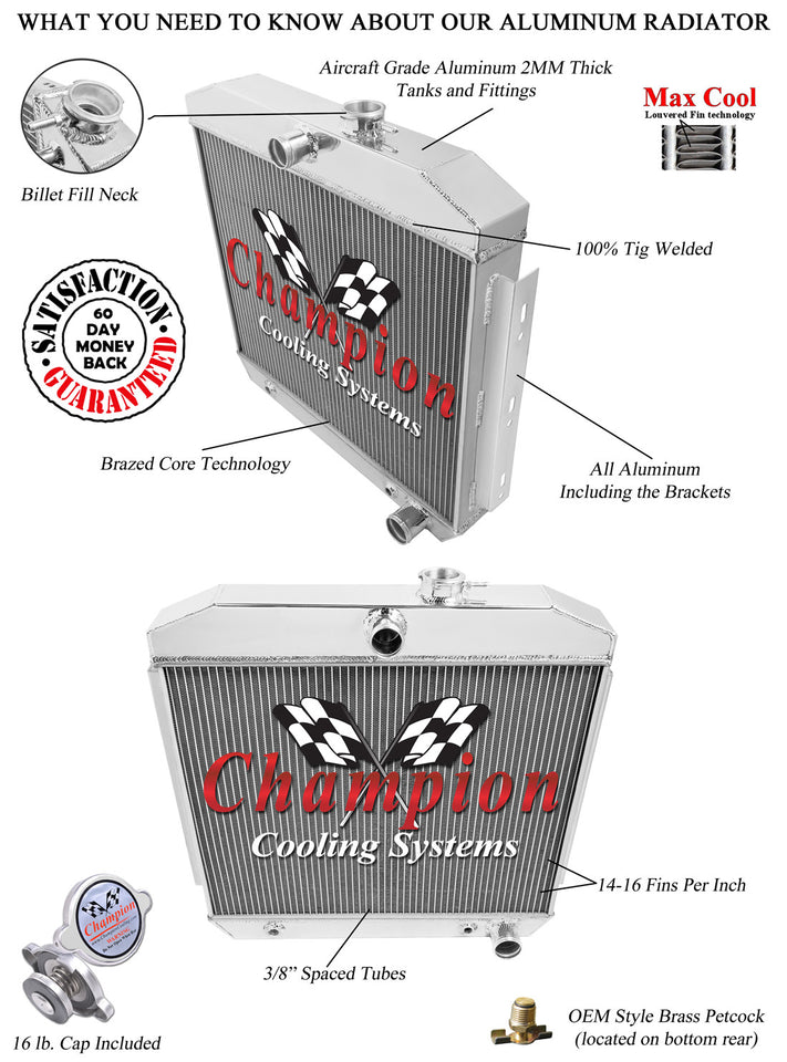 1957 CHEVROLET BEL AIR 3.9 L RADIATOR CC5057