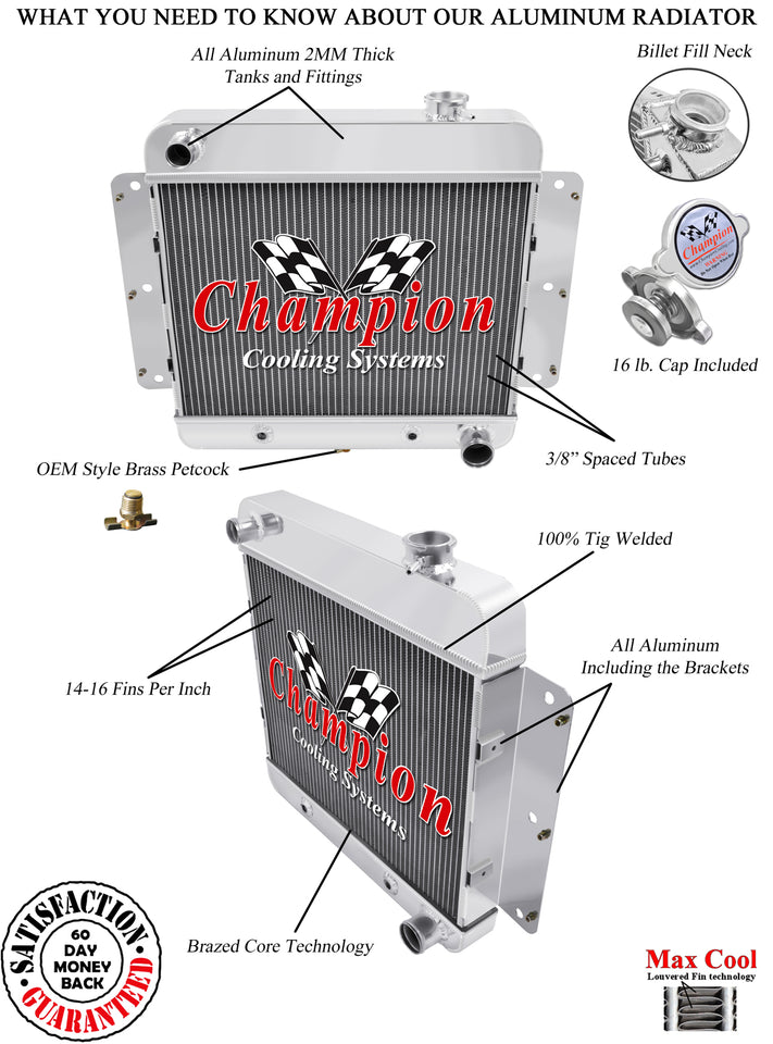 1955 CHEVROLET BEL AIR 4.3 L RADIATOR EC5057