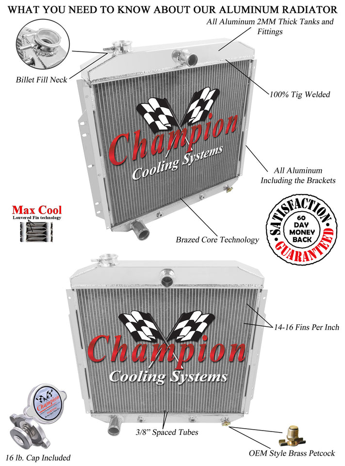 1955 FORD F-100 PICKUP 4.2 L RADIATOR AE5356