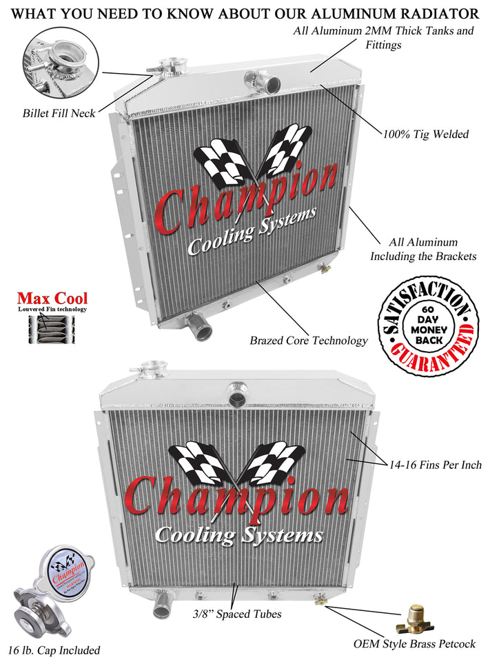 1954 FORD F-100 4.2 L RADIATOR CHAMC5356