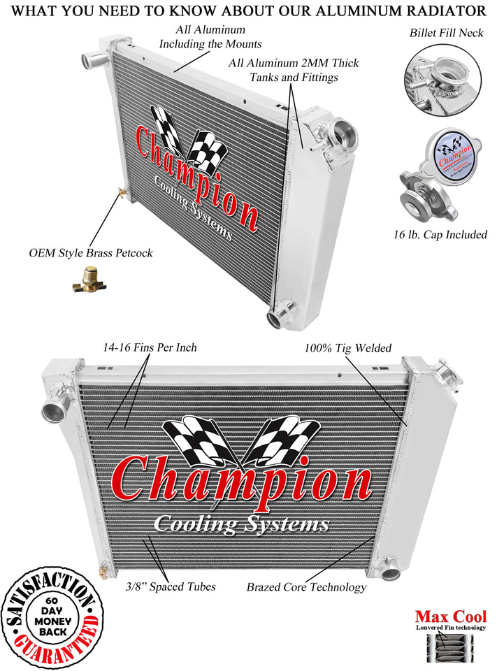 1972 PONTIAC LEMANS 4.1 L RADIATOR CHACC571-M