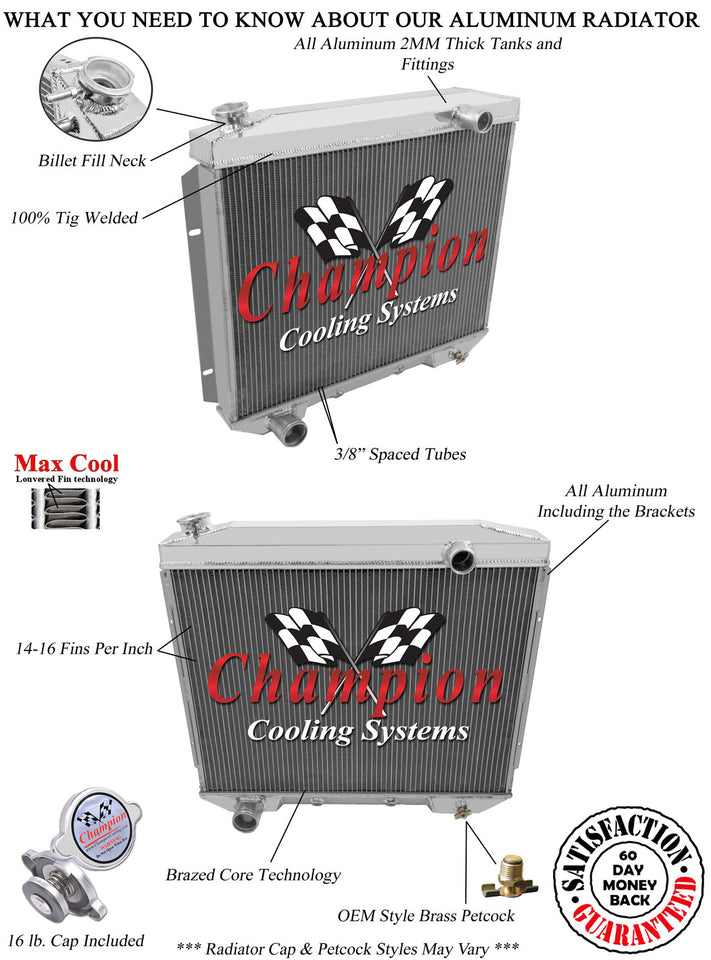 1958 FORD FAIRLANE 4.8 L RADIATOR CC5759