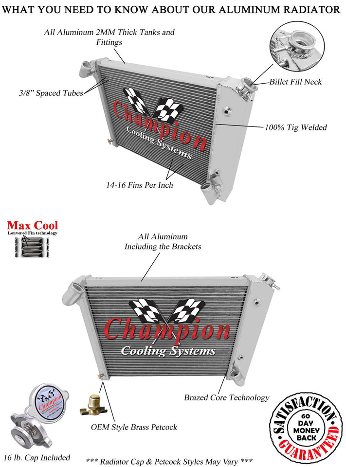 1968 CHEVROLET CORVETTE 5.3 L RADIATOR CC615