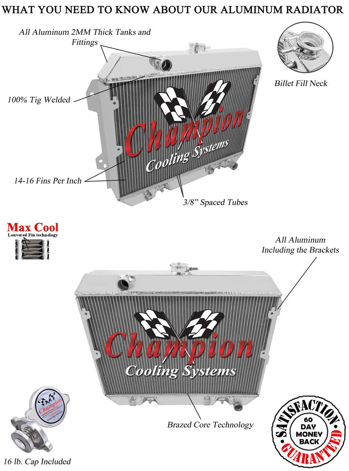 1976 NISSAN 280Z 2.8 L RADIATOR EC634