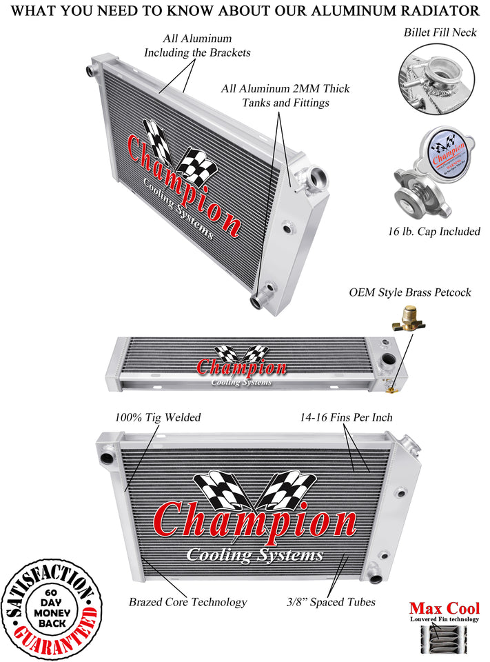 1984 BUICK REGAL 3.8 L RADIATOR CHACC683