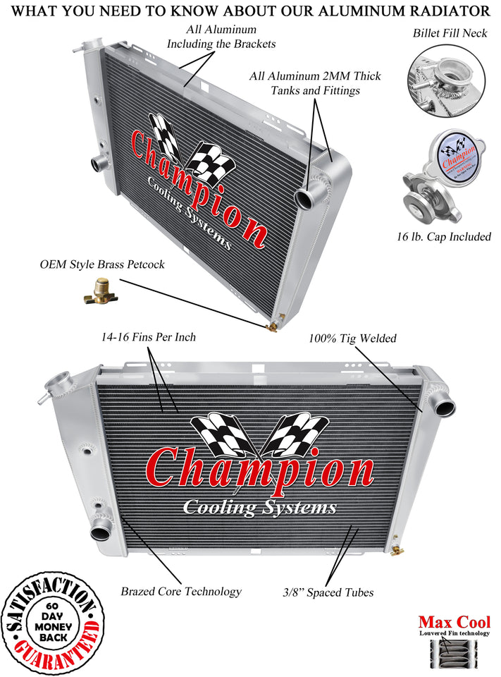 1969 LINCOLN CONTINENTAL 7.5 L RADIATOR CHACC6869