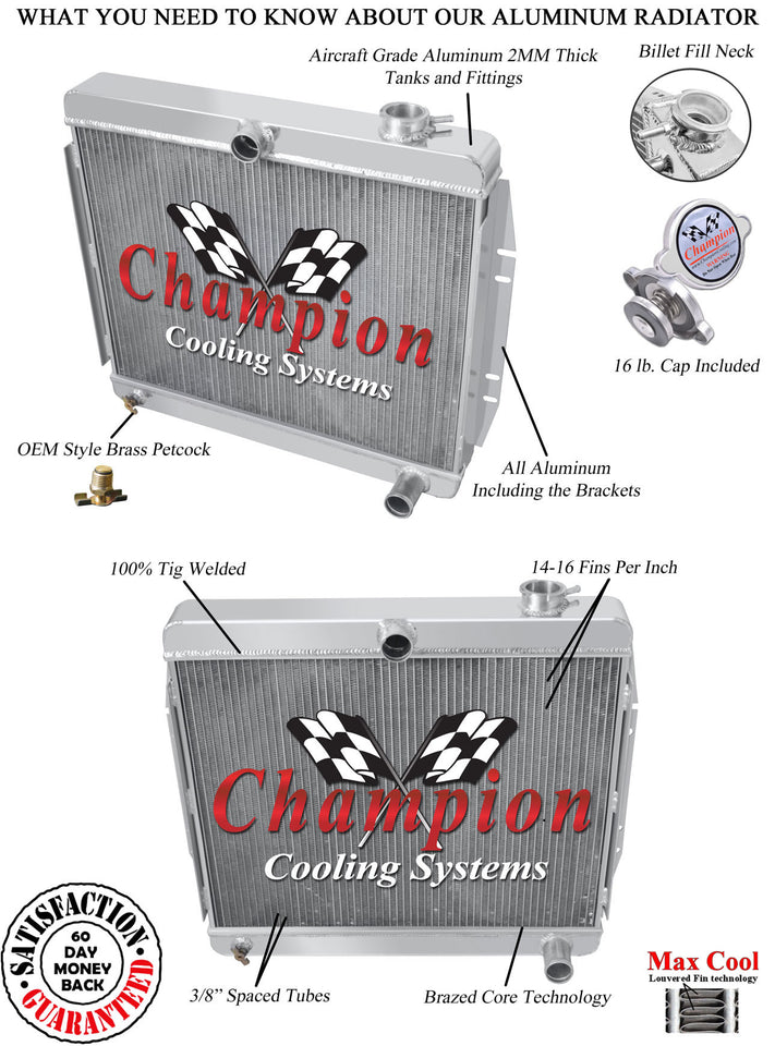 1970 JEEP CJ5 3.7 L RADIATOR CHACC7071