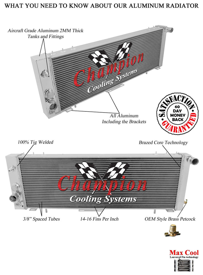 1989 JEEP WAGONEER 4.0 L RADIATOR CC078
