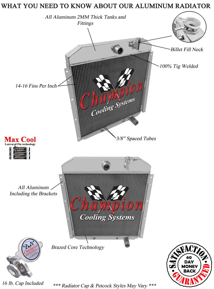 1958 GMC TRUCK 6.1 L RADIATOR CHAMC8559